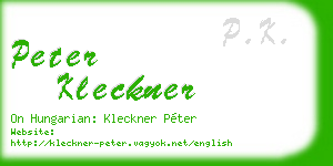 peter kleckner business card